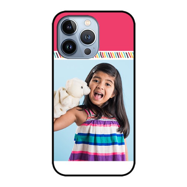 iPhone 13 Pro Personalized Glass Phone Case - Line art design