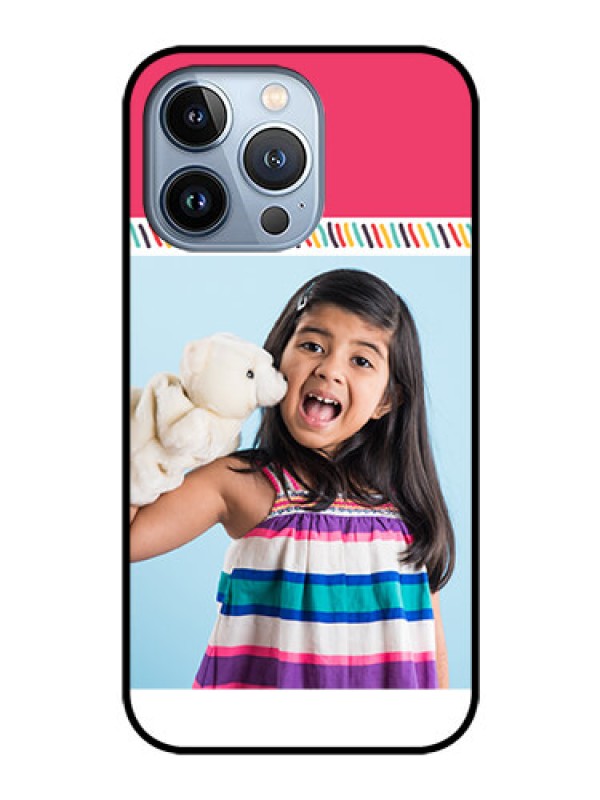 Custom iPhone 13 Pro Personalized Glass Phone Case - Line art design