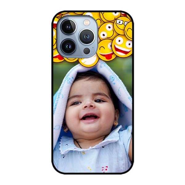 iPhone 13 Pro Custom Glass Mobile Case - with Smiley Emoji Design iPhone 13 Pro Custom Glass Mobile Case - with Smiley Emoji Design