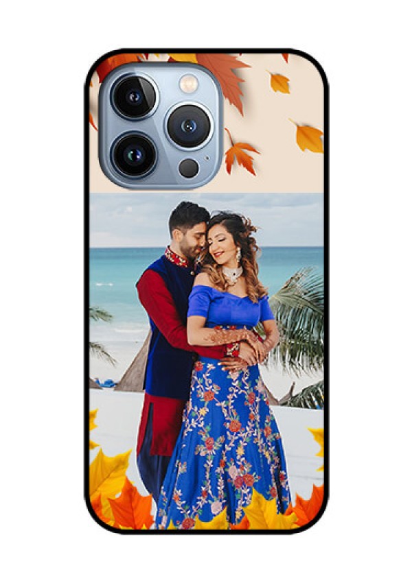 iPhone 13 Pro Photo Printing on Glass Case - Autumn Maple Leaves Design