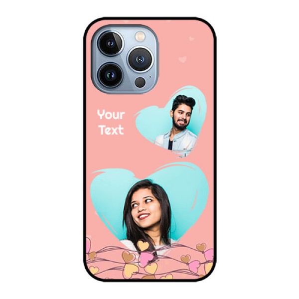 iPhone 13 Pro Custom Glass Mobile Case - Love Doodle Design