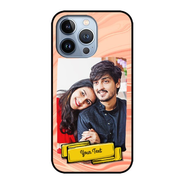 iPhone 13 Pro Personalized Glass Phone Case - Marble Texture Design