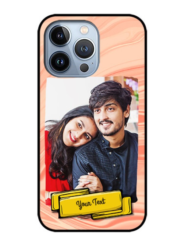 Custom iPhone 13 Pro Personalized Glass Phone Case - Marble Texture Design