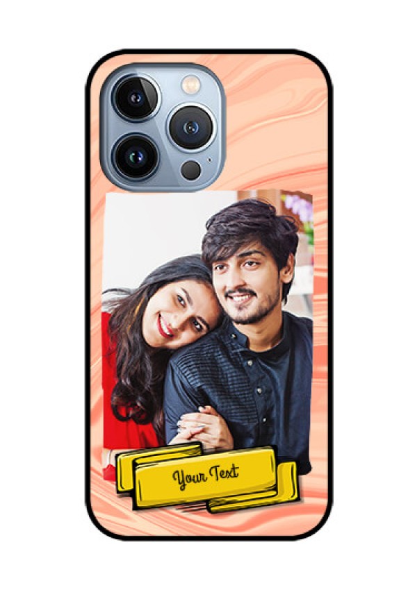 iPhone 13 Pro Personalized Glass Phone Case - Marble Texture Design