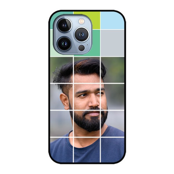 iPhone 13 Pro Photo Printing on Glass Case - with white box pattern iPhone 13 Pro Photo Printing on Glass Case - with white box pattern