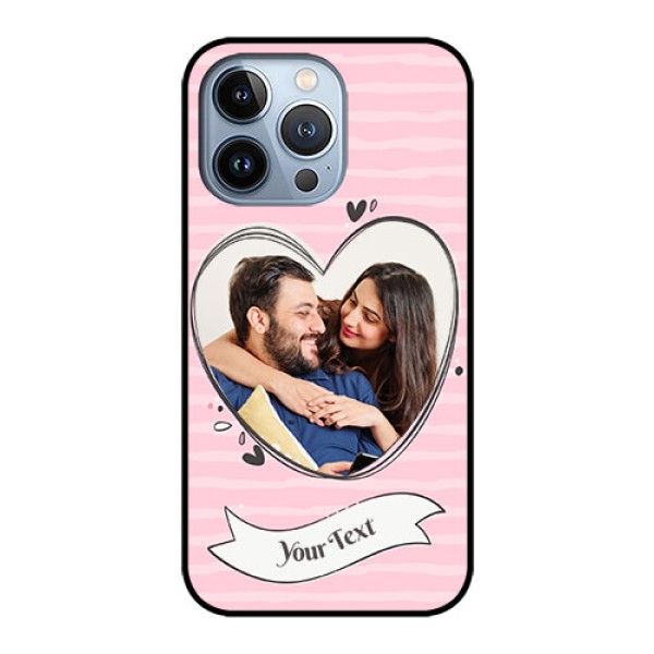 iPhone 13 Pro Custom Glass Phone Case - Vintage Heart Design