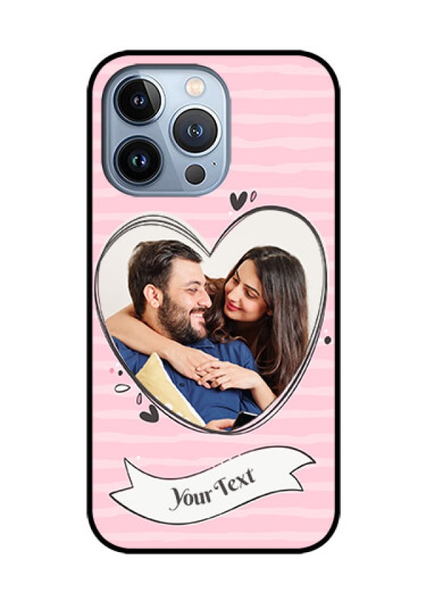 iPhone 13 Pro Custom Glass Phone Case - Vintage Heart Design