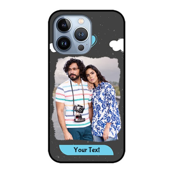 iPhone 13 Pro Custom Glass Phone Case - Splashes with love doodles Design iPhone 13 Pro Custom Glass Phone Case - Splashes with love doodles Design