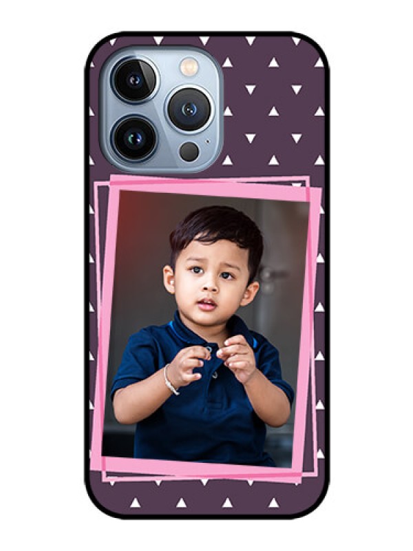 Custom iPhone 13 Pro Custom Glass Mobile Case - Triangle Pattern Dotted Design