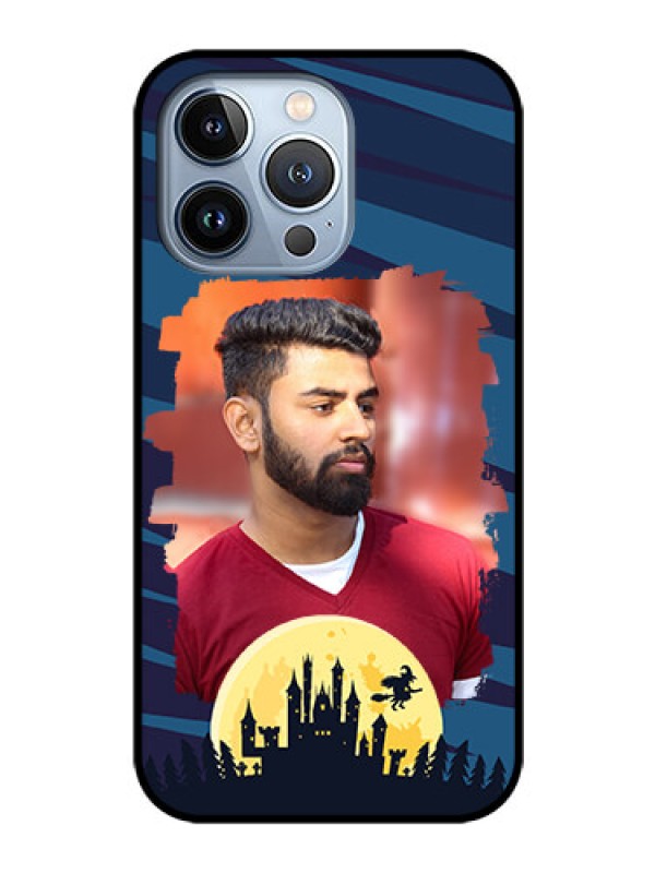 Custom iPhone 13 Pro Photo Printing on Glass Case - Halloween Witch Design