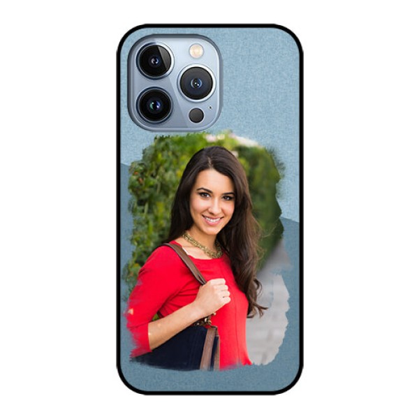 iPhone 13 Pro Custom Glass Mobile Case - Grunge Line Art Design