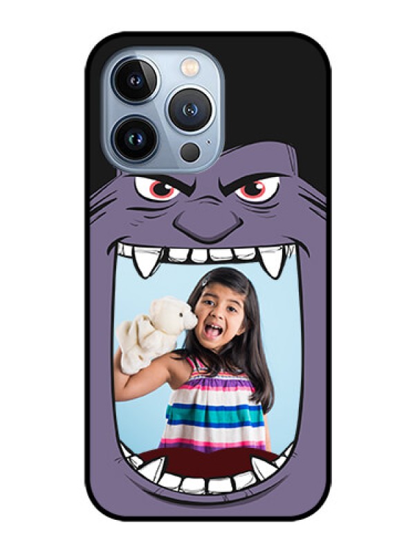 Custom iPhone 13 Pro Custom Glass Phone Case - Angry Monster Design