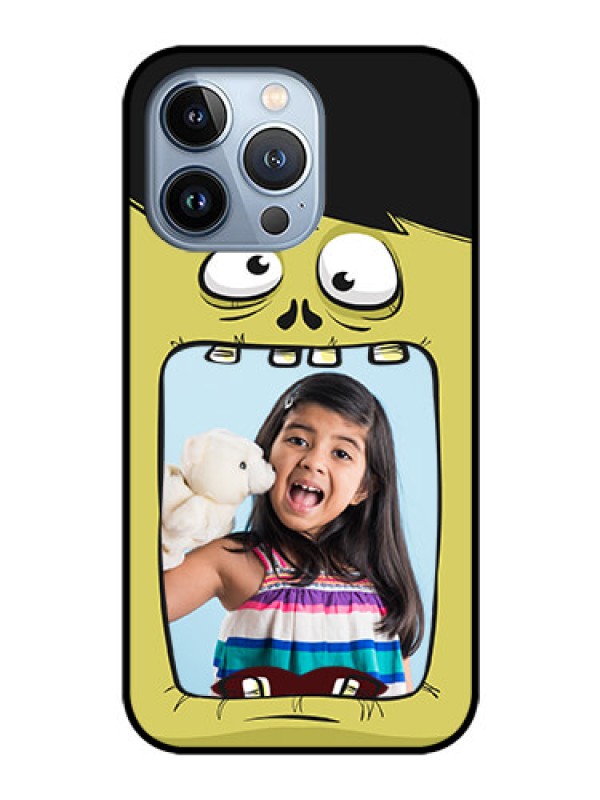 Custom iPhone 13 Pro Personalized Glass Phone Case - Cartoon monster back case Design