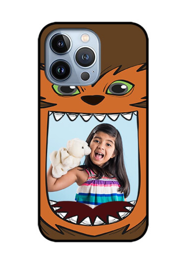 iPhone 13 Pro Photo Printing on Glass Case - Owl Monster Back Case Design