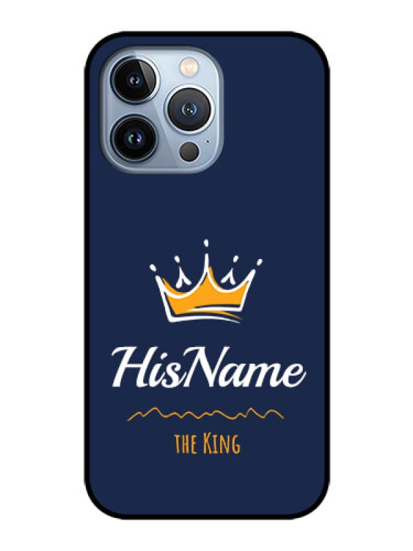 Custom iPhone 13 Pro Glass Phone Case King with Name
