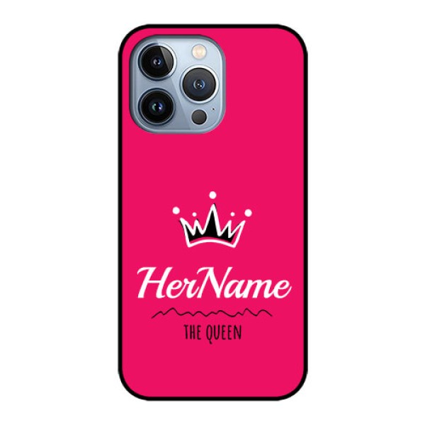 iPhone 13 Pro Glass Phone Case Queen with Name iPhone 13 Pro Glass Phone Case Queen with Name