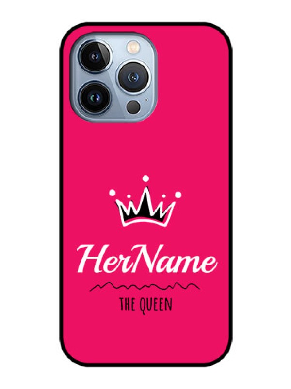 Custom iPhone 13 Pro Glass Phone Case Queen with Name