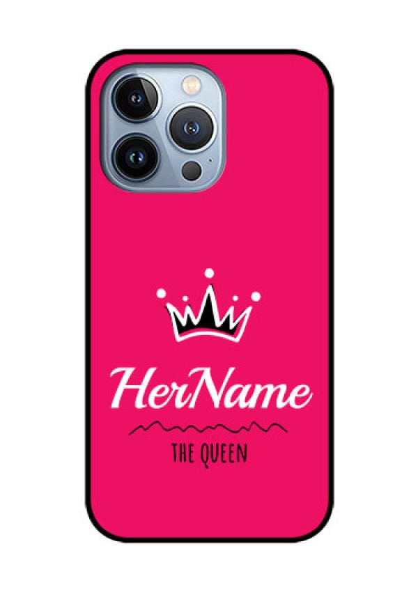iPhone 13 Pro Glass Phone Case Queen with Name