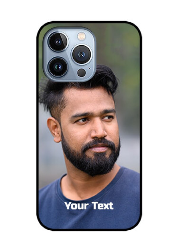 iPhone 13 Pro Glass Mobile Cover: Photo with Text
