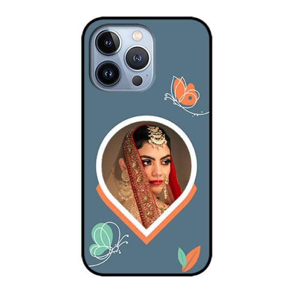 iPhone 13 Pro Custom Glass Mobile Case - Droplet Butterflies Design