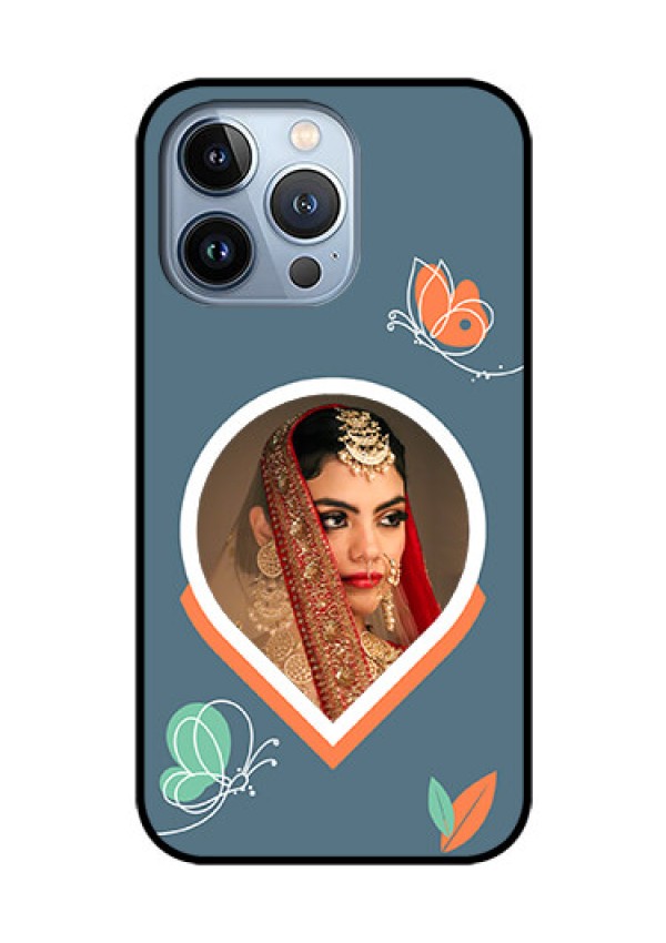 iPhone 13 Pro Custom Glass Mobile Case - Droplet Butterflies Design