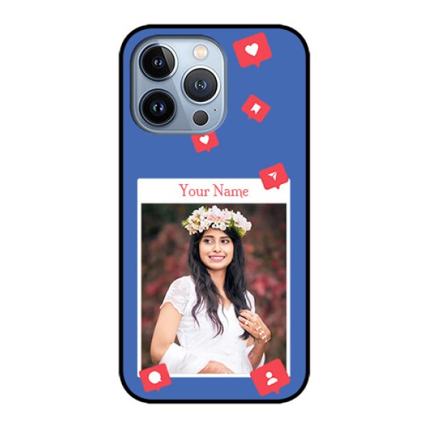iPhone 13 Pro Custom Glass Phone Case - Like Share And Comment Design iPhone 13 Pro Custom Glass Phone Case - Like Share And Comment Design