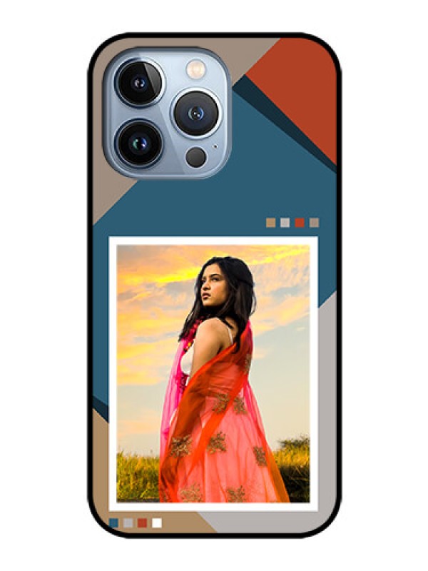 Custom iPhone 13 Pro Personalized Glass Phone Case - Retro color pallet Design