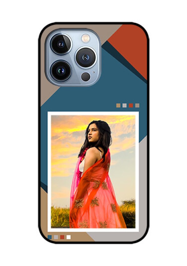 iPhone 13 Pro Personalized Glass Phone Case - Retro color pallet Design
