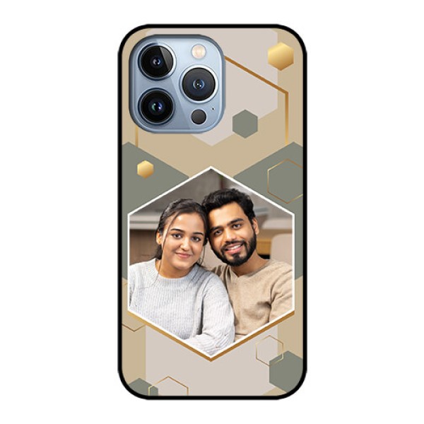 iPhone 13 Pro Photo Printing on Glass Case - Stylish Hexagon Pattern Design iPhone 13 Pro Photo Printing on Glass Case - Stylish Hexagon Pattern Design
