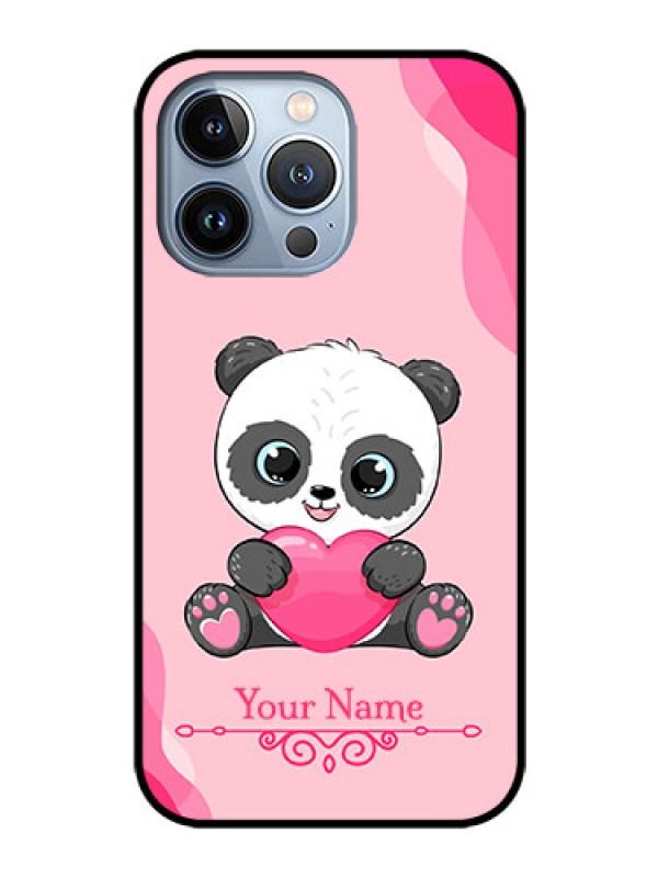 Custom iPhone 13 Pro Custom Glass Mobile Case - Cute Panda Design