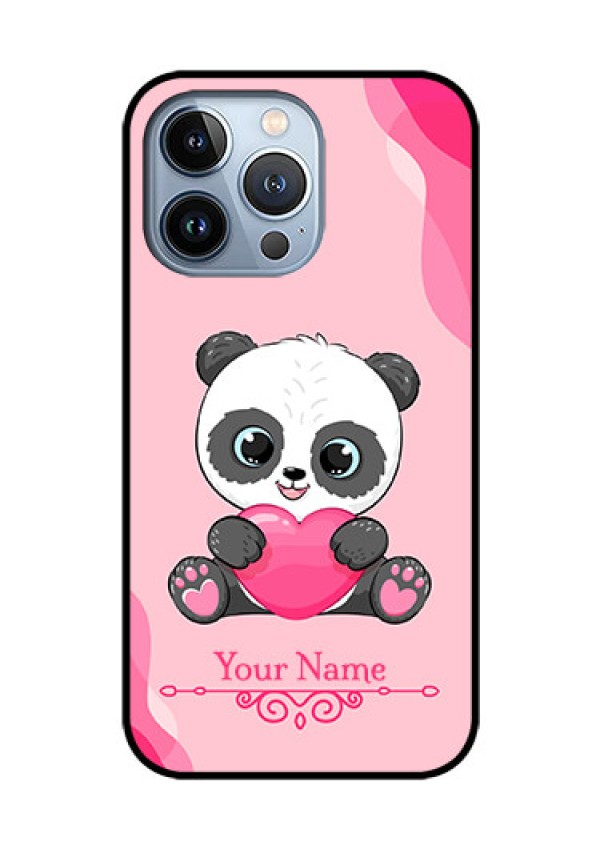 iPhone 13 Pro Custom Glass Mobile Case - Cute Panda Design