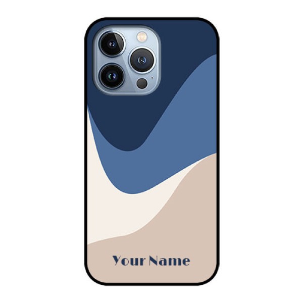 iPhone 13 Pro Custom Glass Phone Case - Abstract Drip Art Design