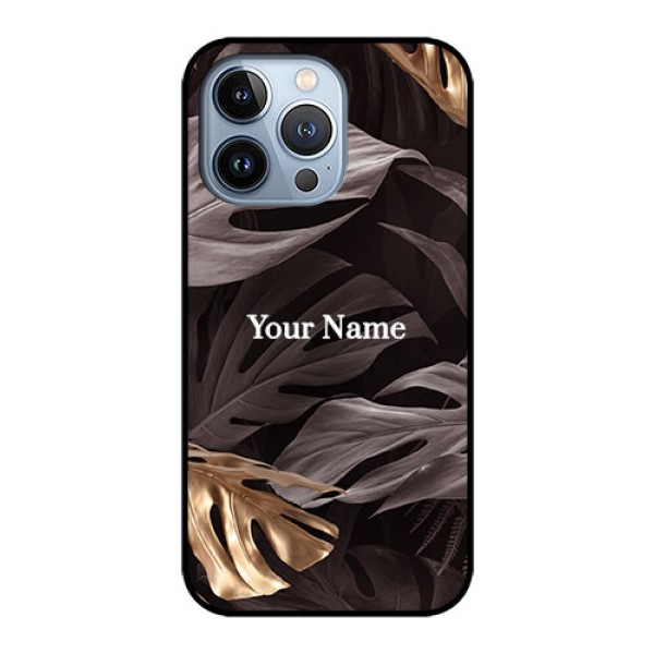 iPhone 13 Pro Personalised Glass Phone Case - Wild Leaves digital paint Design iPhone 13 Pro Personalised Glass Phone Case - Wild Leaves digital paint Design