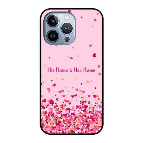 iPhone 13 Pro Photo Printing on Glass Case - Floating Hearts Design iPhone 13 Pro Photo Printing on Glass Case - Floating Hearts Design