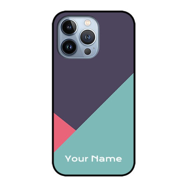 iPhone 13 Pro Custom Glass Mobile Case - Tri Color abstract Design