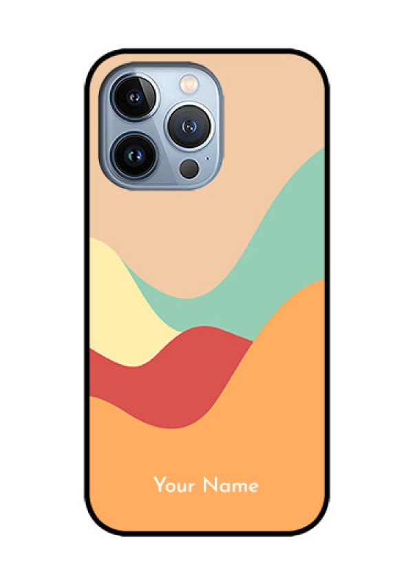 iPhone 13 Pro Personalized Glass Phone Case - Ocean Waves Multi-colour Design