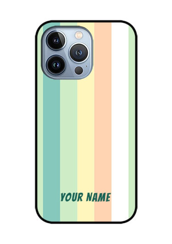 iPhone 13 Pro Photo Printing on Glass Case - Multi-colour Stripes Design