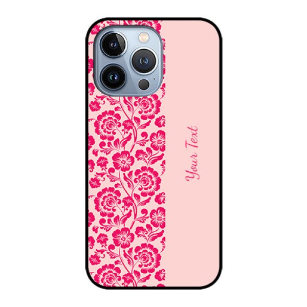 iPhone 13 Pro Custom Glass Phone Case - Attractive Floral Pattern Design
