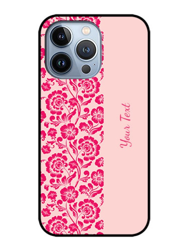 Custom iPhone 13 Pro Custom Glass Phone Case - Attractive Floral Pattern Design