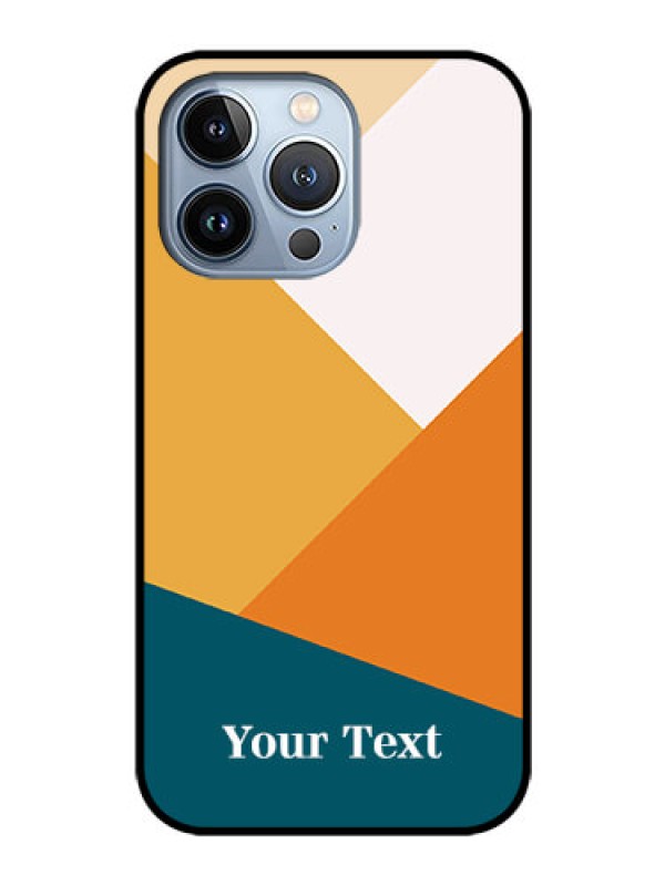 Custom iPhone 13 Pro Personalized Glass Phone Case - Stacked Multi-colour Design
