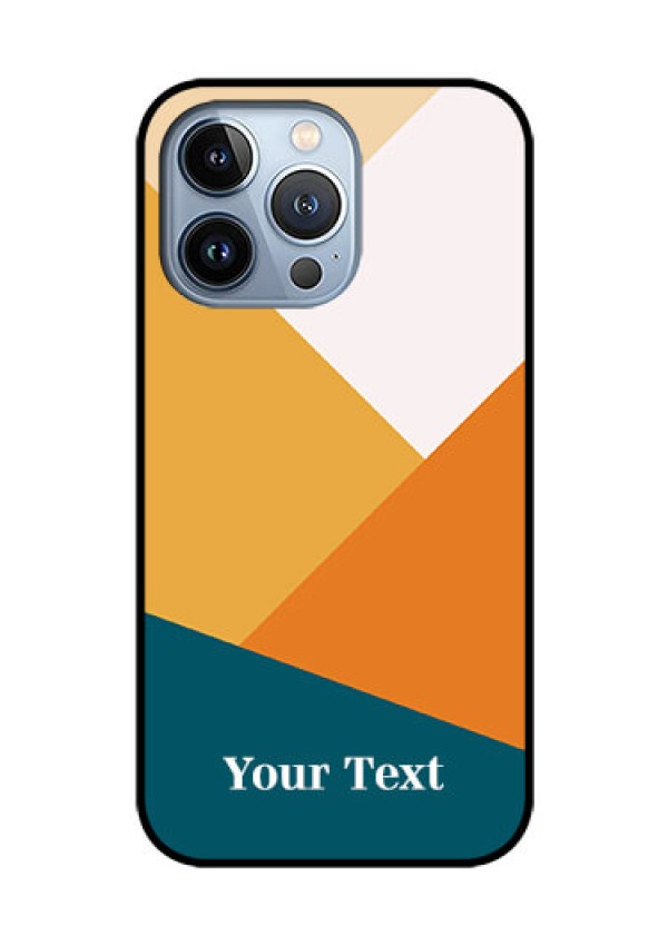 iPhone 13 Pro Personalized Glass Phone Case - Stacked Multi-colour Design