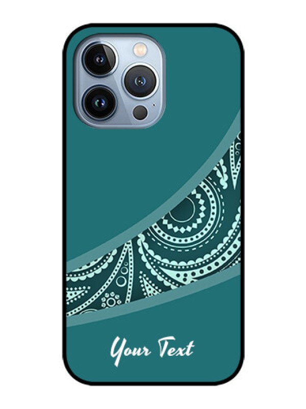 Custom iPhone 13 Pro Photo Printing on Glass Case - semi visible floral Design