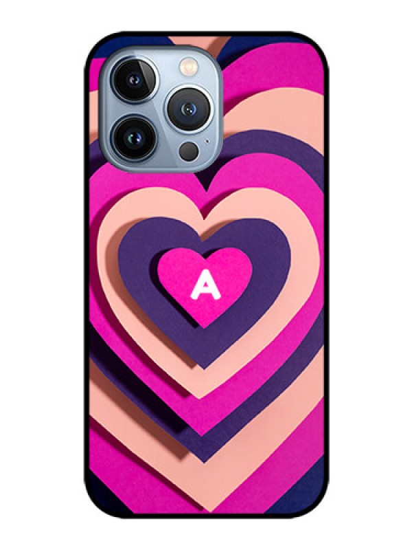 Custom iPhone 13 Pro Custom Glass Mobile Case - Cute Heart Pattern Design