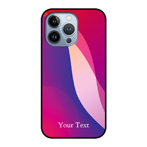 iPhone 13 Pro Personalized Glass Phone Case - Digital abstract Overlap Design