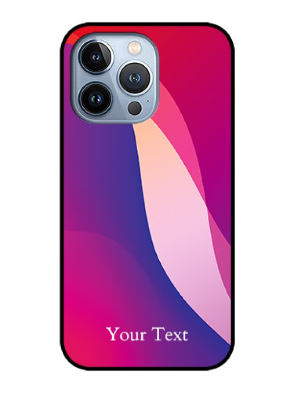 Custom iPhone 13 Pro Personalized Glass Phone Case - Digital abstract Overlap Design