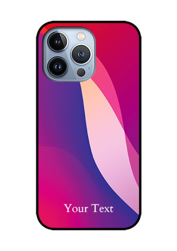iPhone 13 Pro Personalized Glass Phone Case - Digital abstract Overlap Design