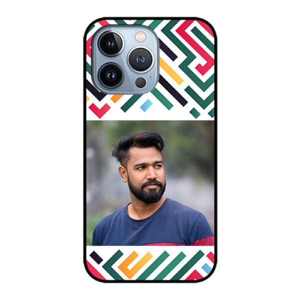 iPhone 13 Pro Personalized Glass Phone Case - Colorful Maze Pattern Design iPhone 13 Pro Personalized Glass Phone Case - Colorful Maze Pattern Design