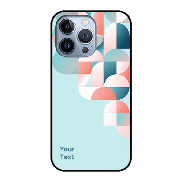 iPhone 13 Pro Custom Glass Phone Case - Stylish Semi-circle Pattern Design iPhone 13 Pro Custom Glass Phone Case - Stylish Semi-circle Pattern Design