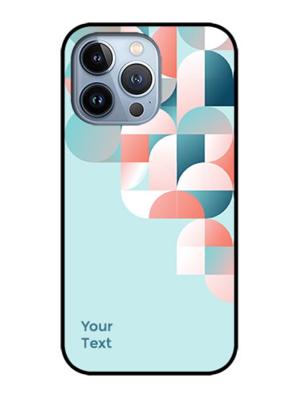 Custom iPhone 13 Pro Custom Glass Phone Case - Stylish Semi-circle Pattern Design