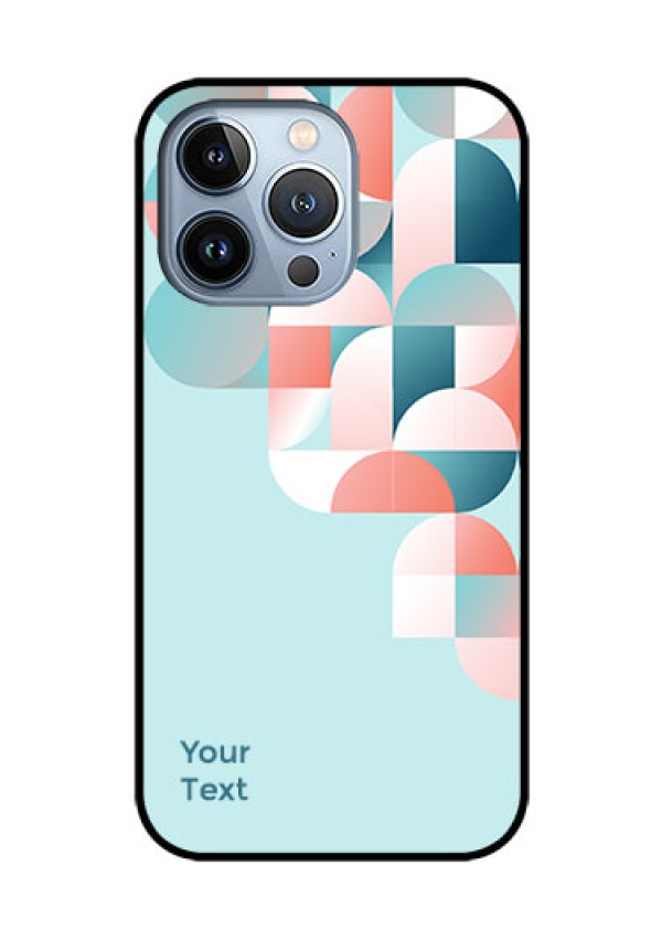 iPhone 13 Pro Custom Glass Phone Case - Stylish Semi-circle Pattern Design